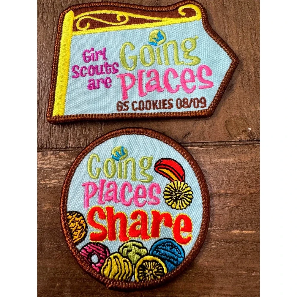 Girl Scouts GS Cookies 2008-09 Going Places & Share Patch Lot of 2